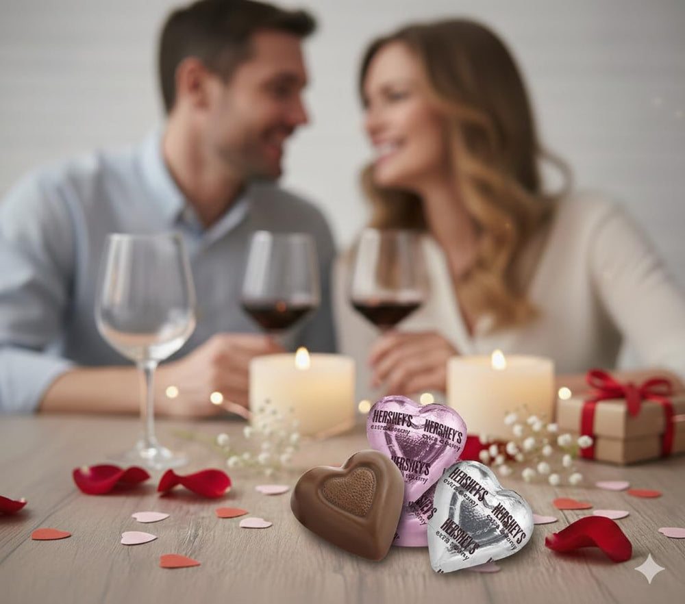 TREATBASKET chocolate hearts beside ruler showing size for accurate portion planning
