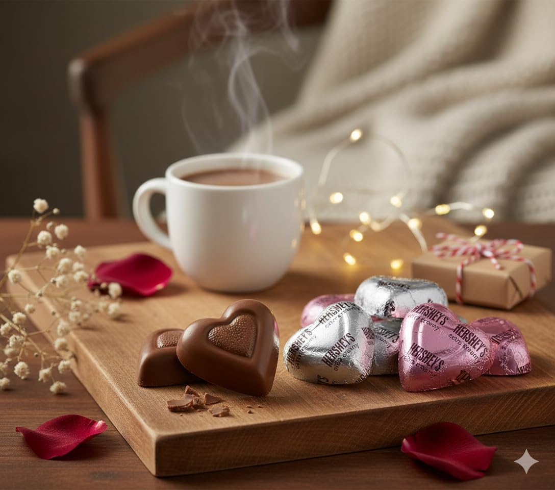 TREATBASKET individually wrapped heart held in hand for hygienic easy sharing