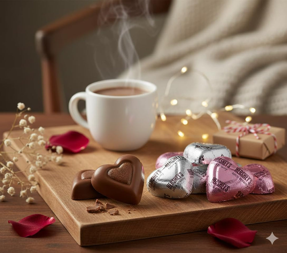 TREATBASKET individually wrapped heart held in hand for hygienic easy sharing