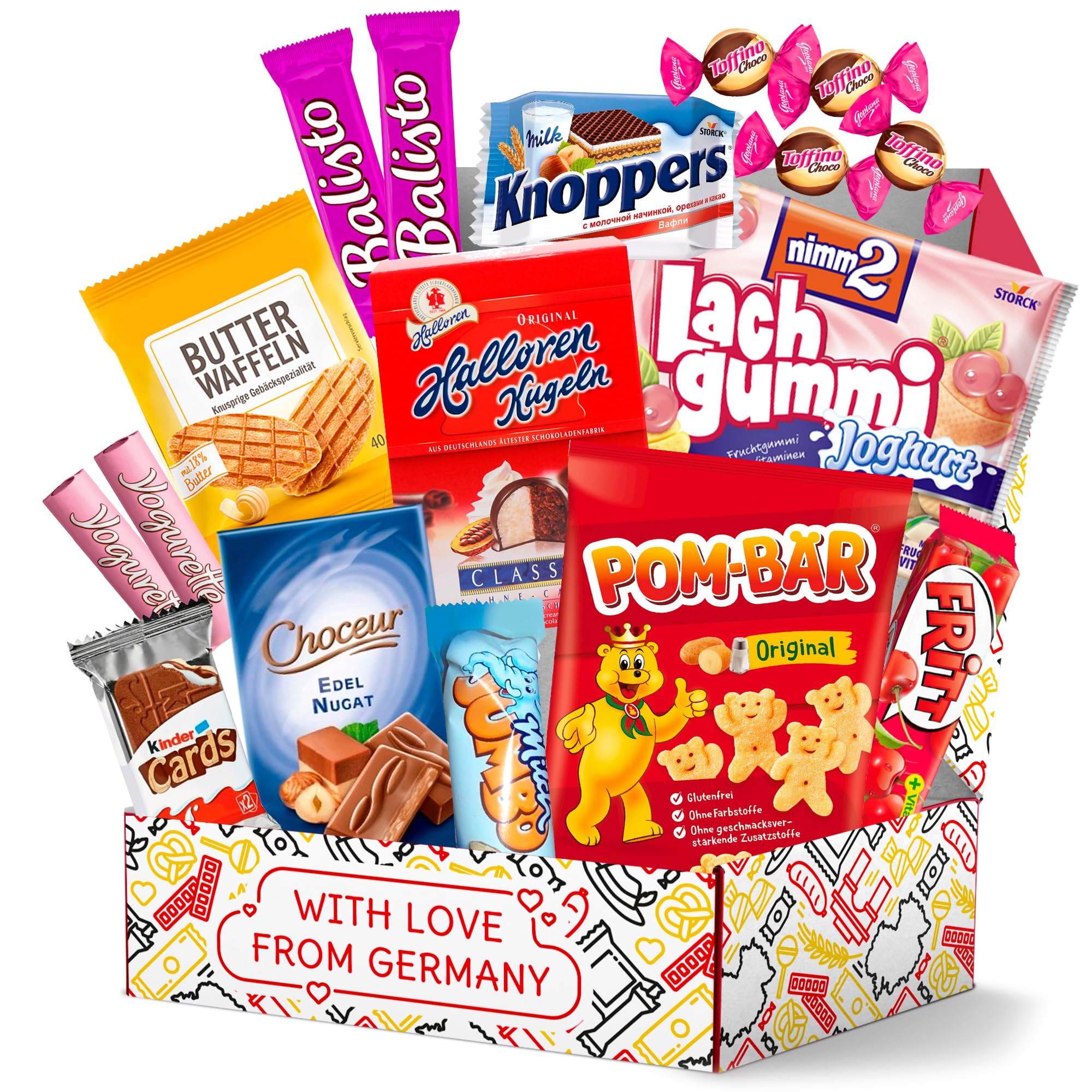 Treats from Home front packaging of German Snack Box showing brand and contents benefit gifting