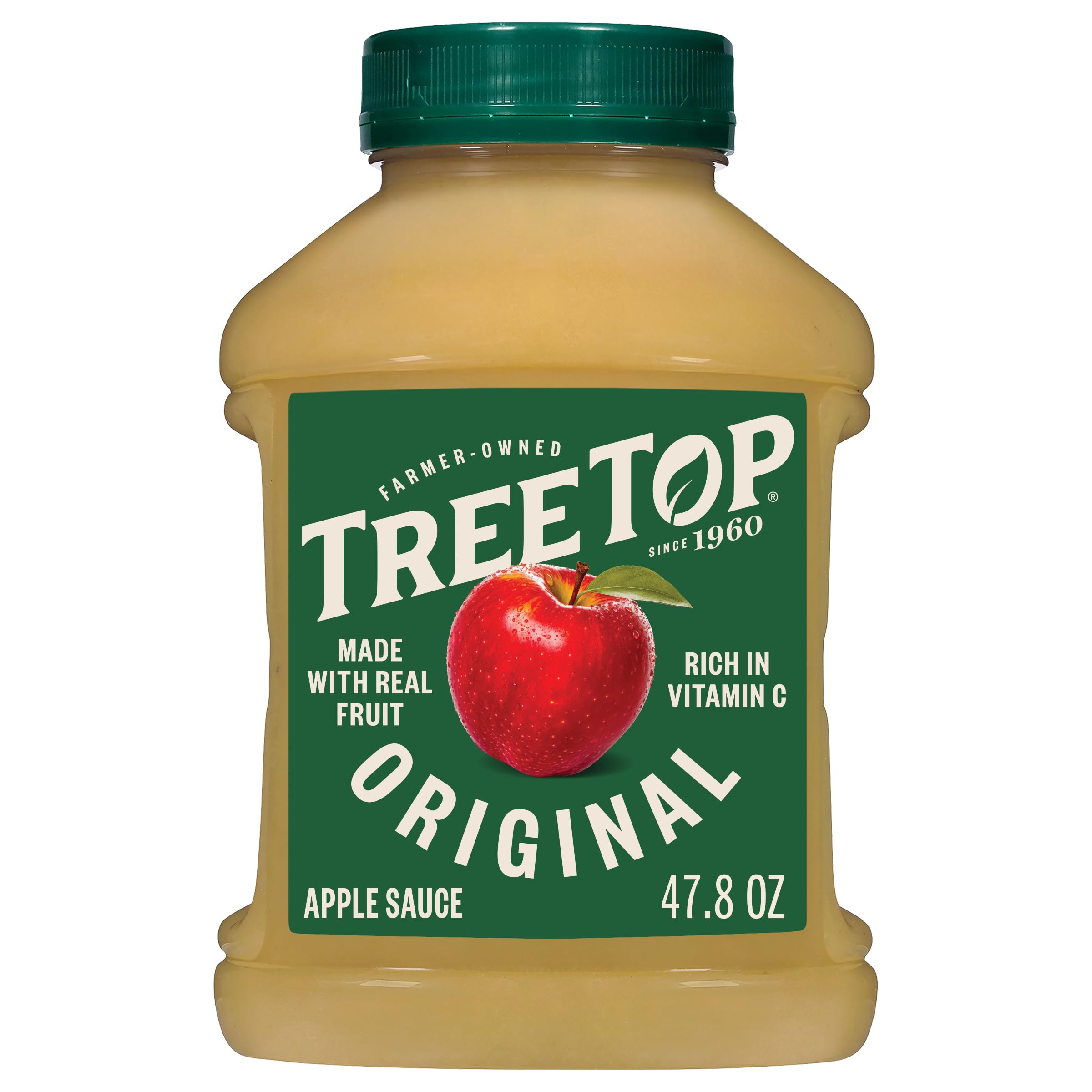 Tree Top front jar showing label and large 47.8 oz size benefit