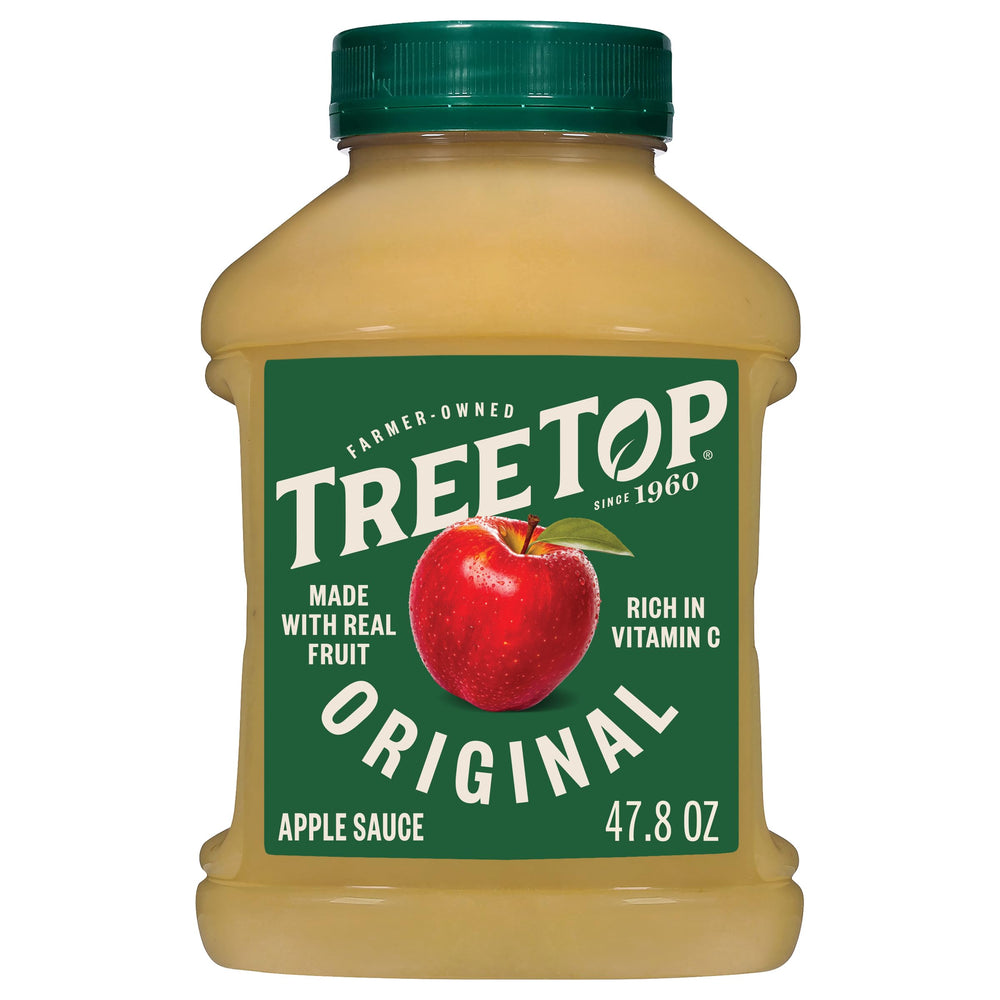 Tree Top front jar showing label and large 47.8 oz size benefit