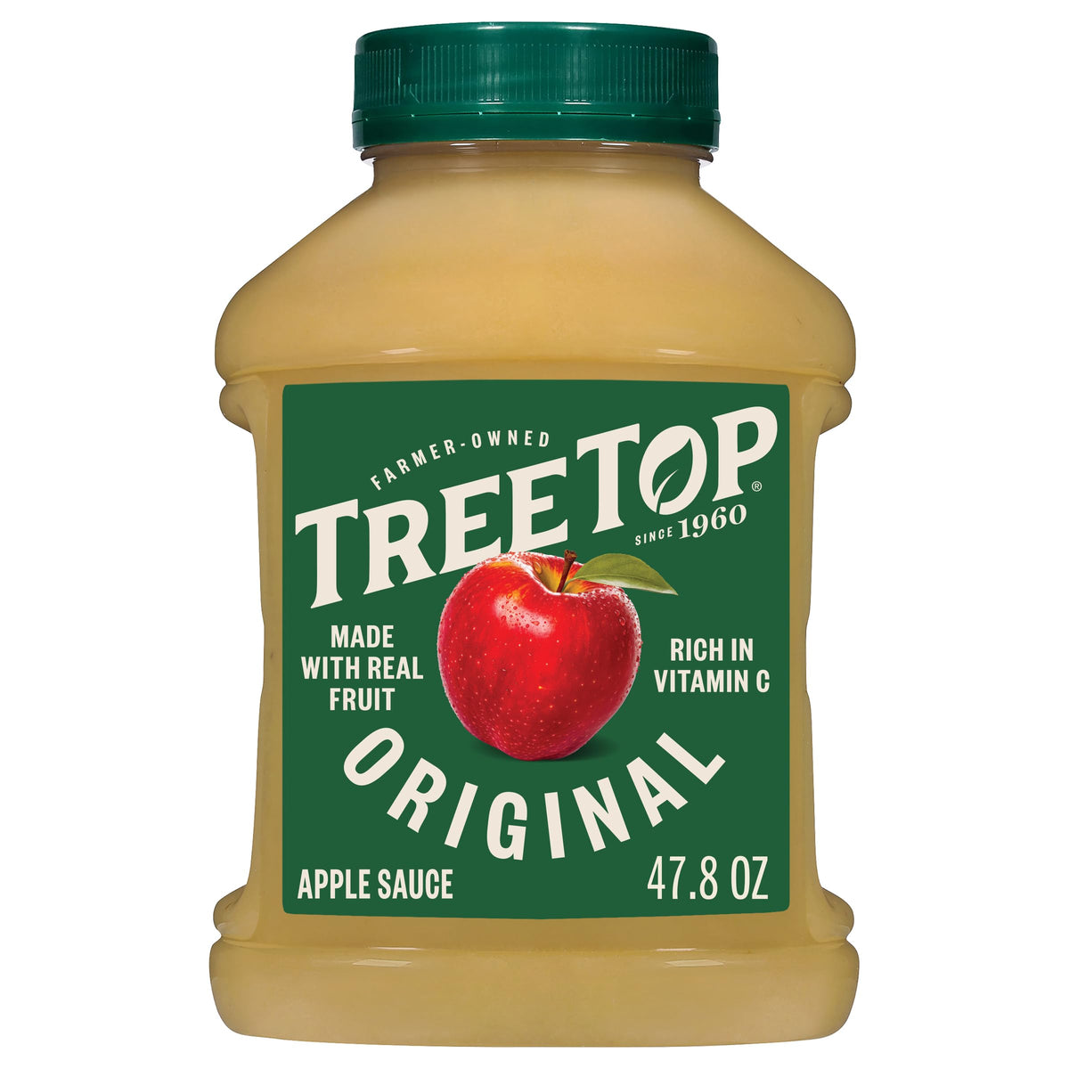 Tree Top front jar showing label and large 47.8 oz size benefit