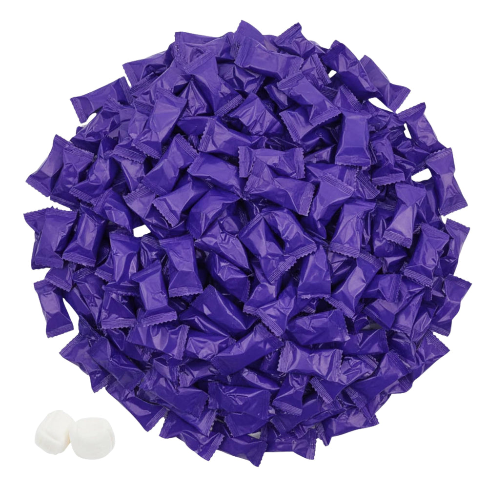 tree treasures front packaging showing purple buttermints and resealable bag for easy display