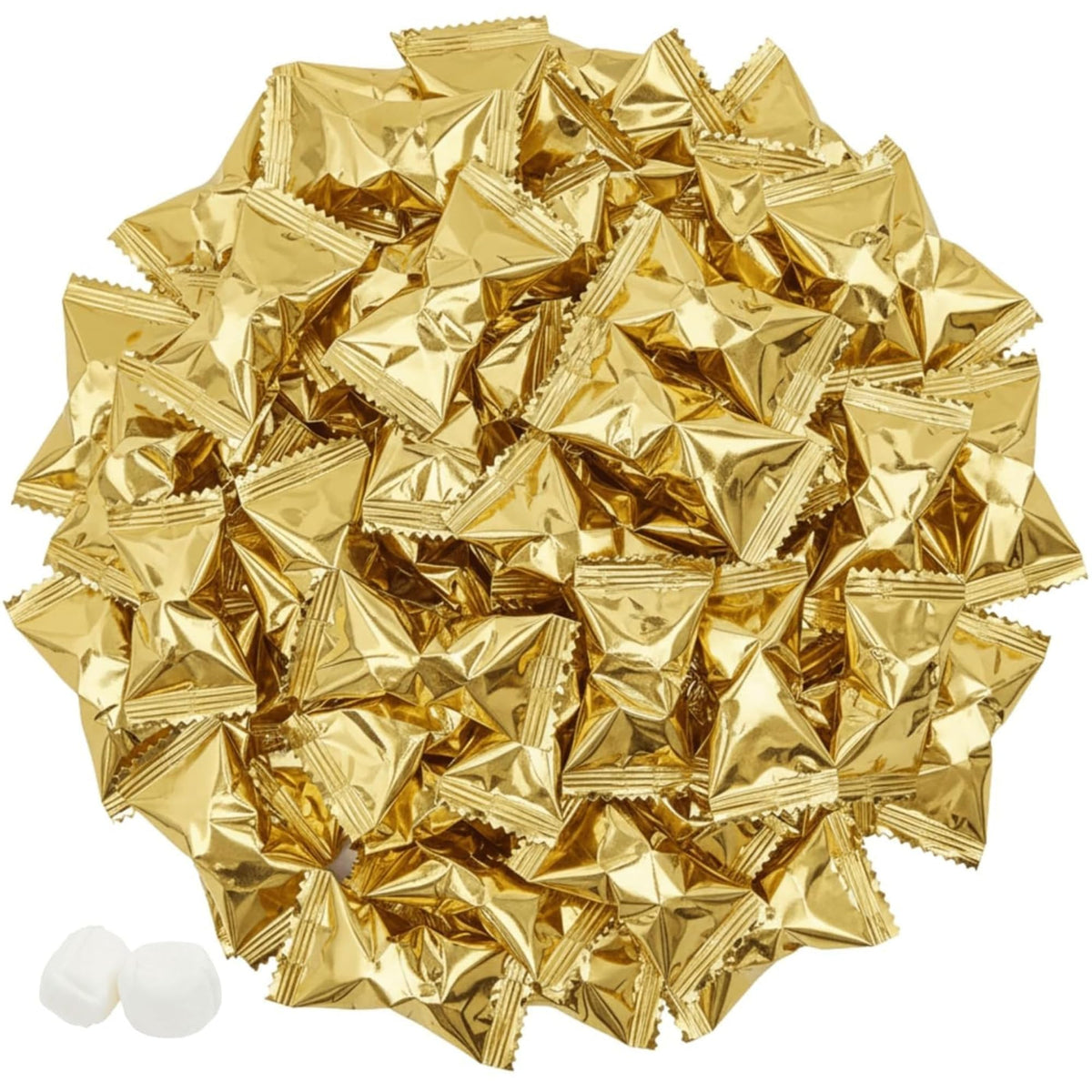 Tree Treasures front packaging showing elegant gold wrappers and bulk quantity benefit