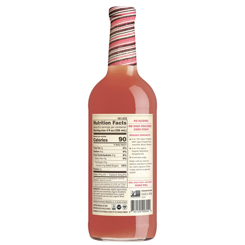 Tres Agaves close-up of strawberry purée texture highlighting natural fruit content