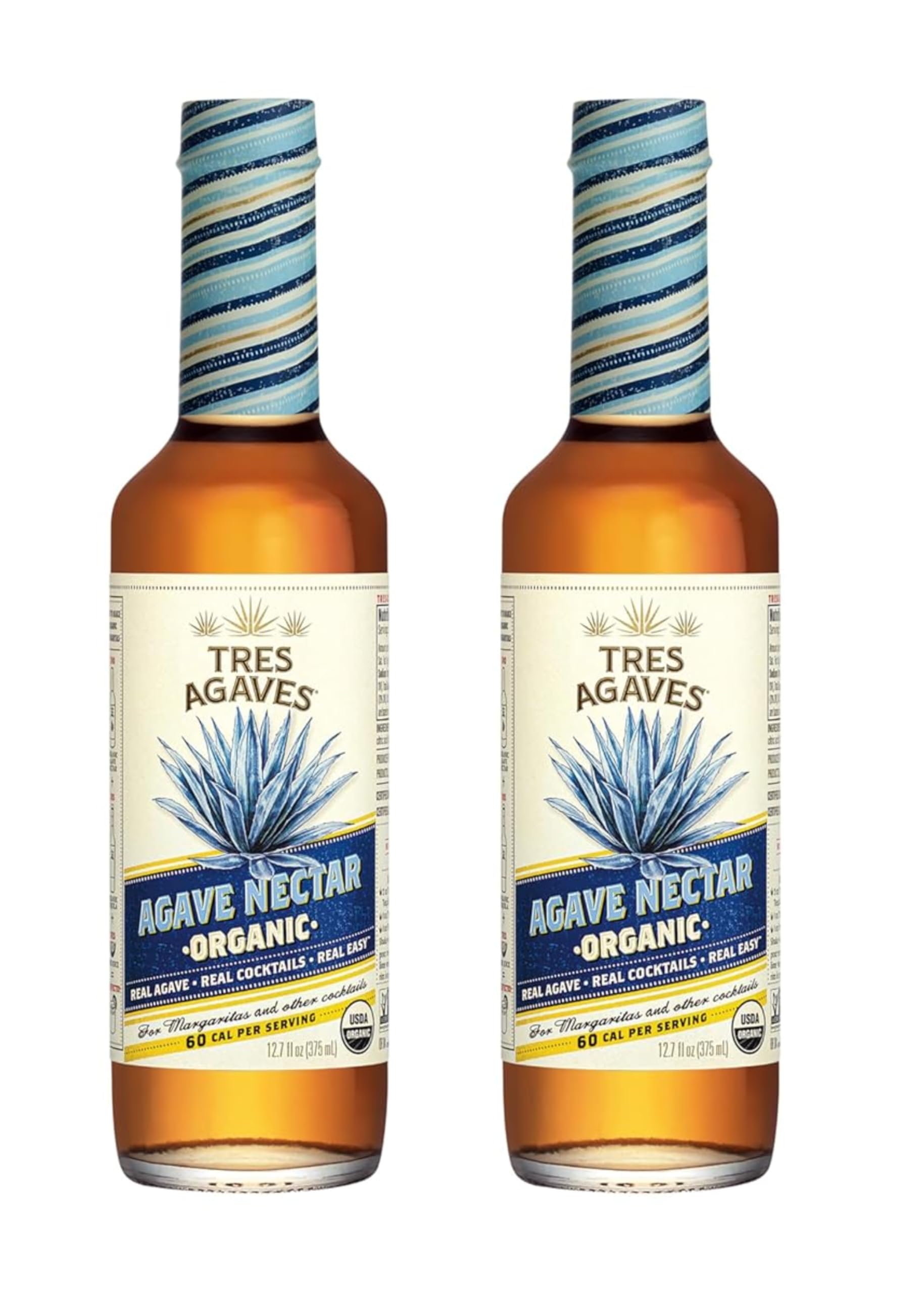 Tres Agaves front bottle showing label and easy-pour spout for effortless cocktail sweetening