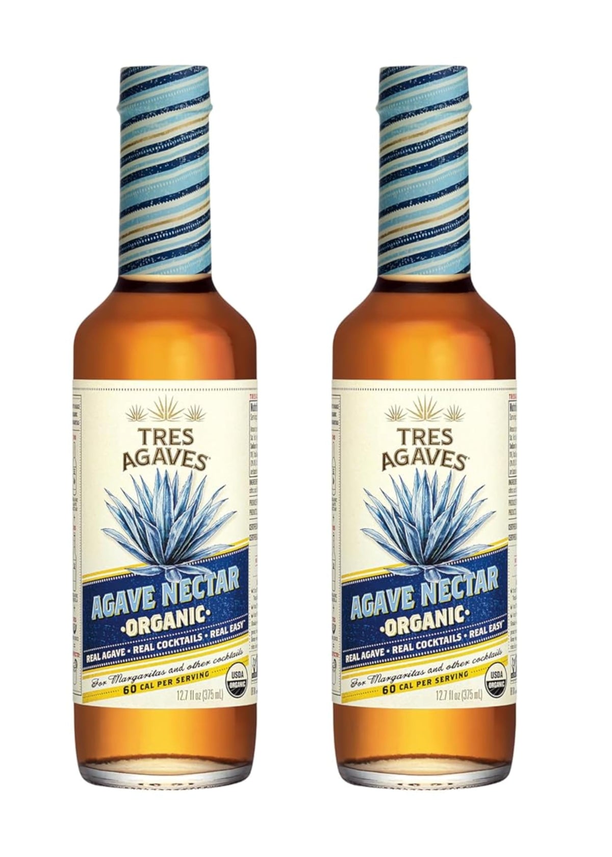 Tres Agaves front bottle showing label and easy-pour spout for effortless cocktail sweetening