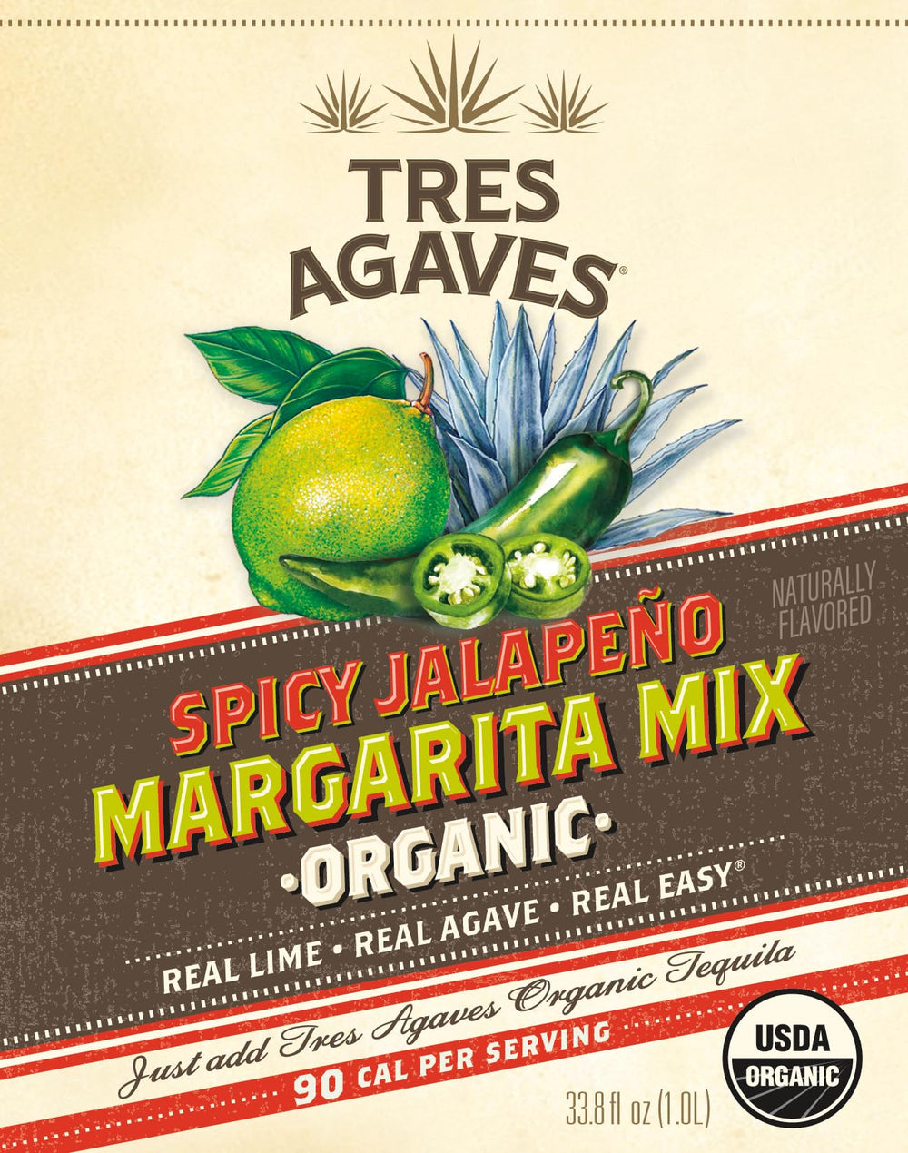 Tres Agaves bottle beside a soda can for scale showing true 750ml size benefit