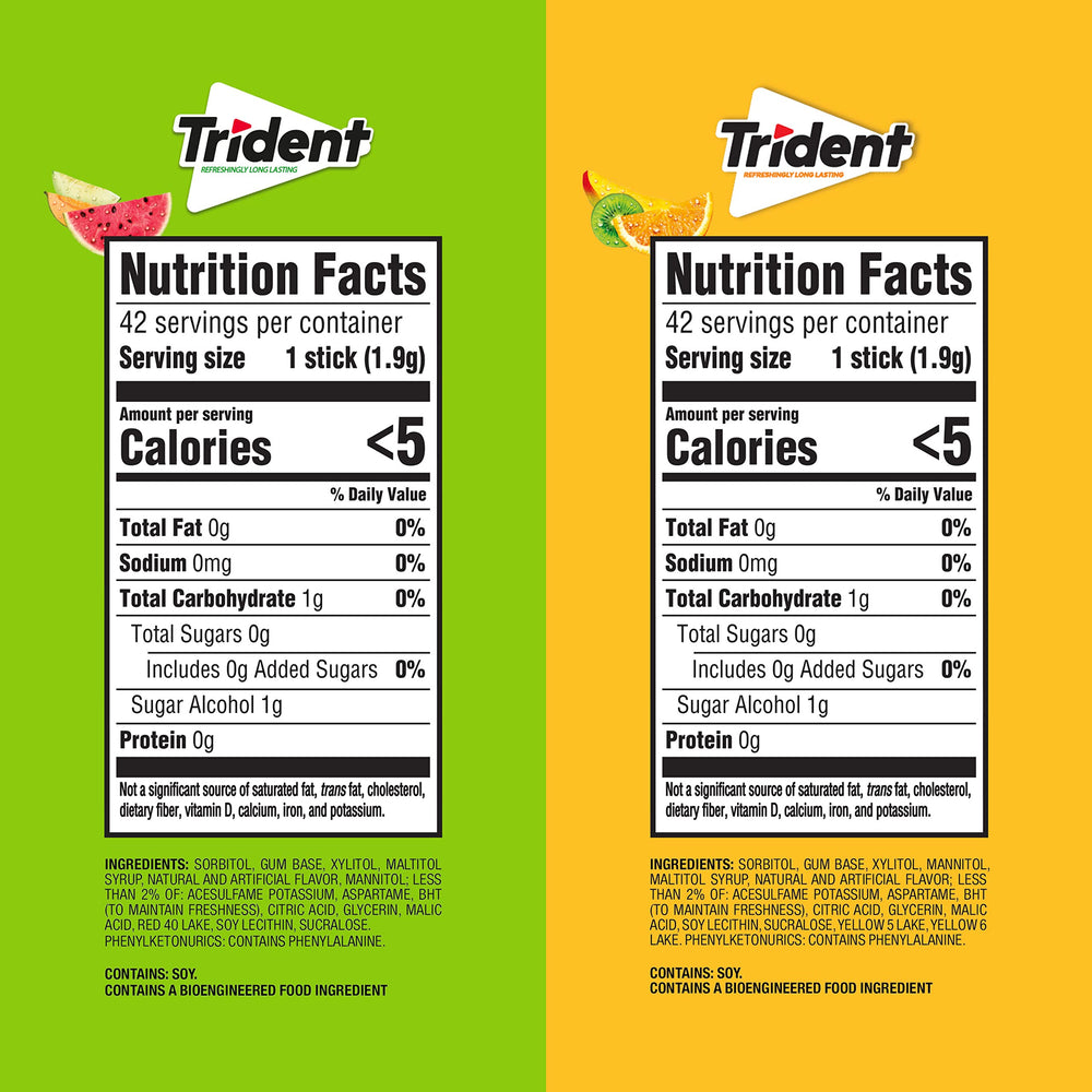 Trident multiple packs arranged to show bulk quantity for events