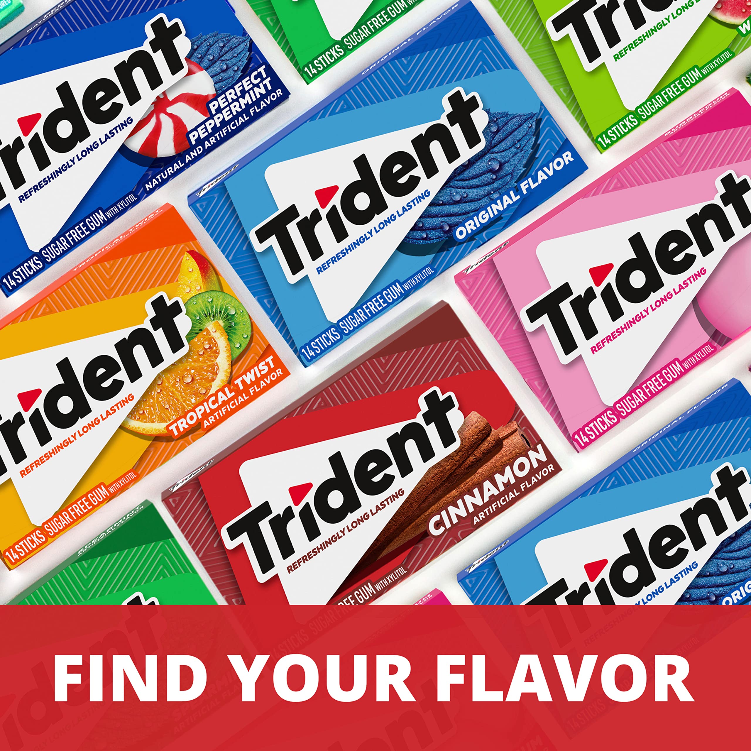 Person smiling after chewing Trident gum showing fresh breath confidence