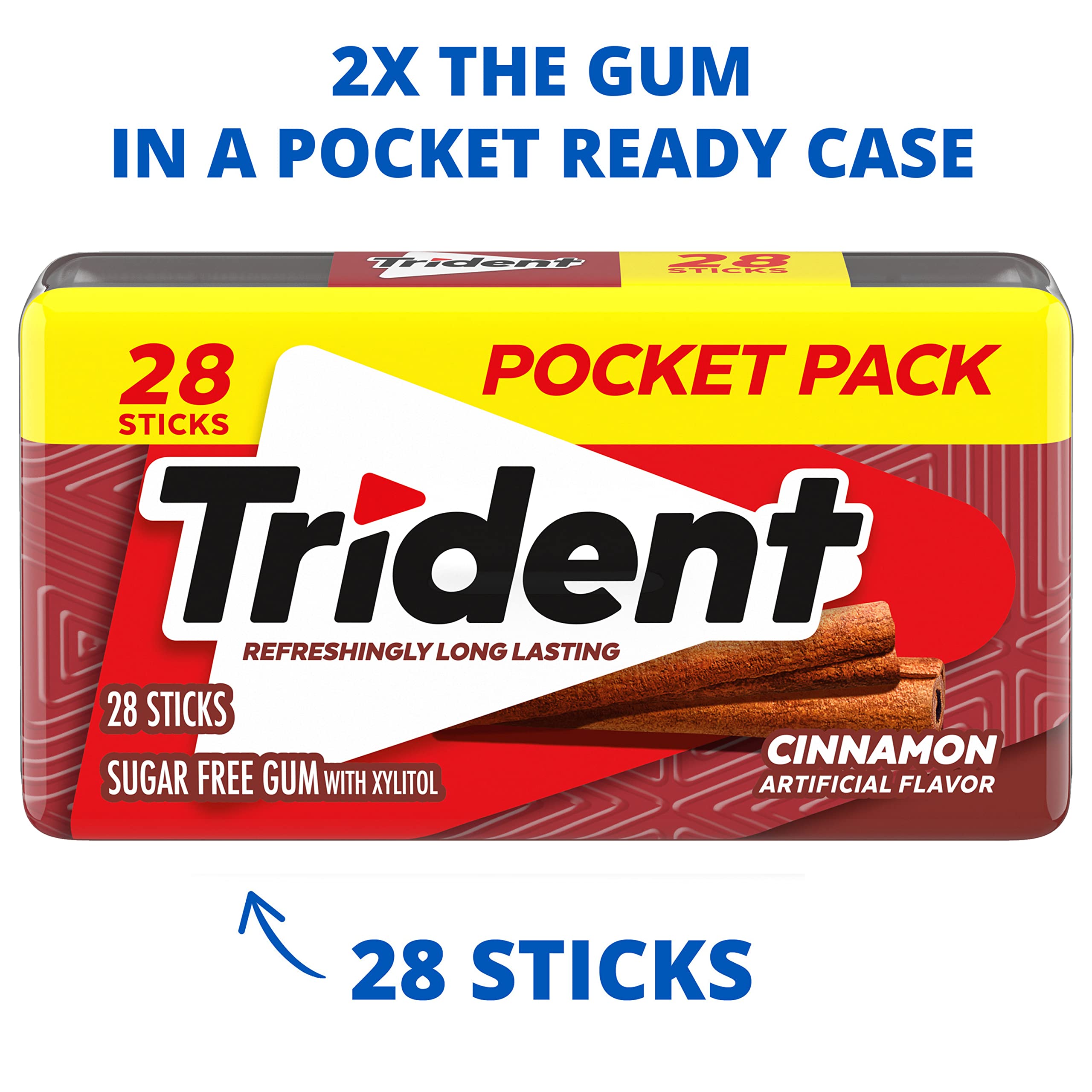 Trident open hard case revealing multiple sticks for easy grab-and-go freshness