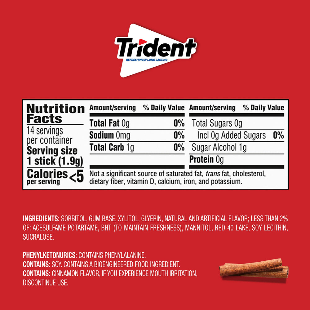 Stacked Trident boxes in pantry showing bulk supply and cost savings