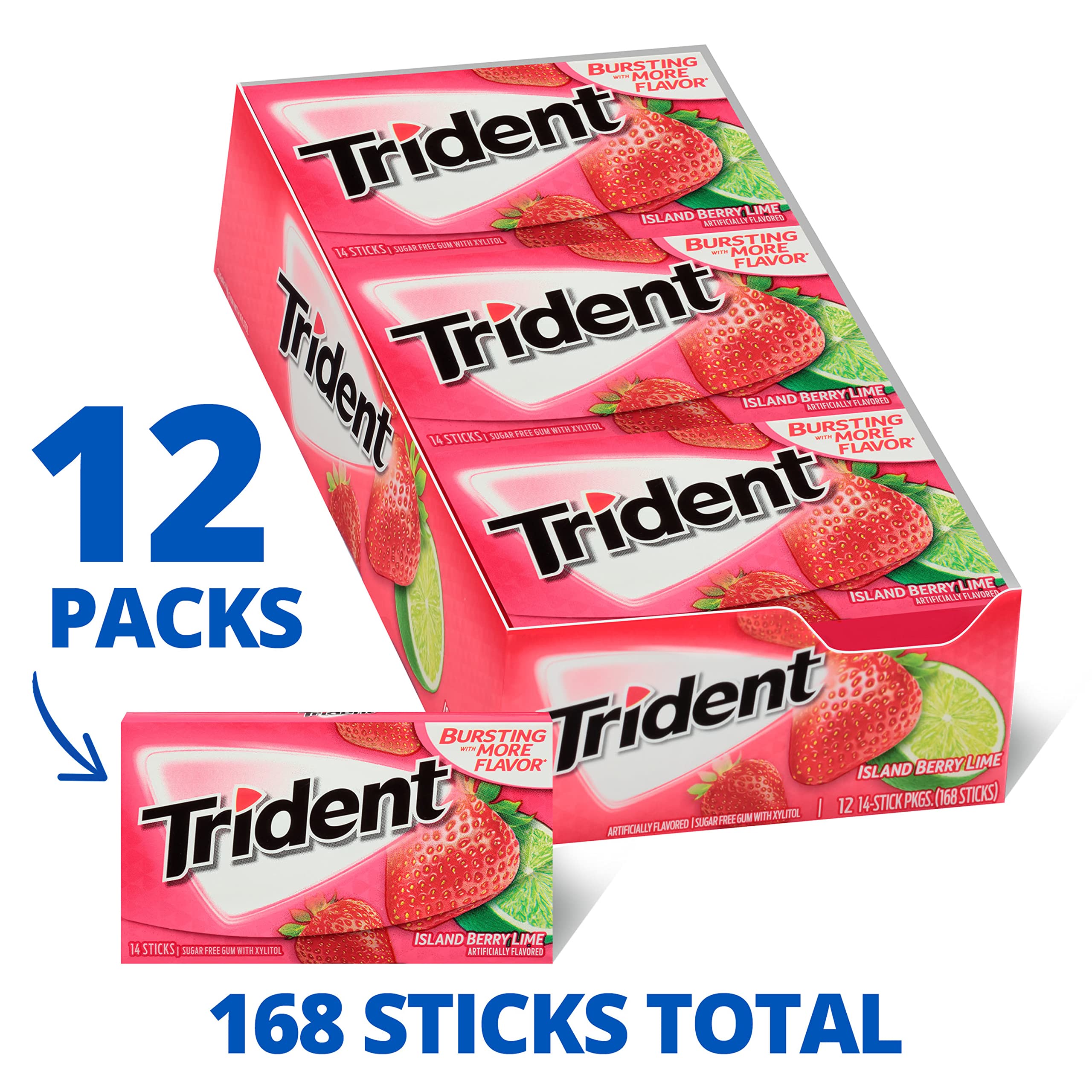 Trident open pack with sticks visible, highlighting convenience and portability