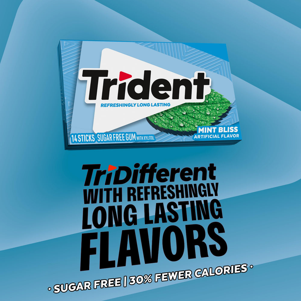 Trident Mint Bliss pack inside a backpack for on-the-go freshness