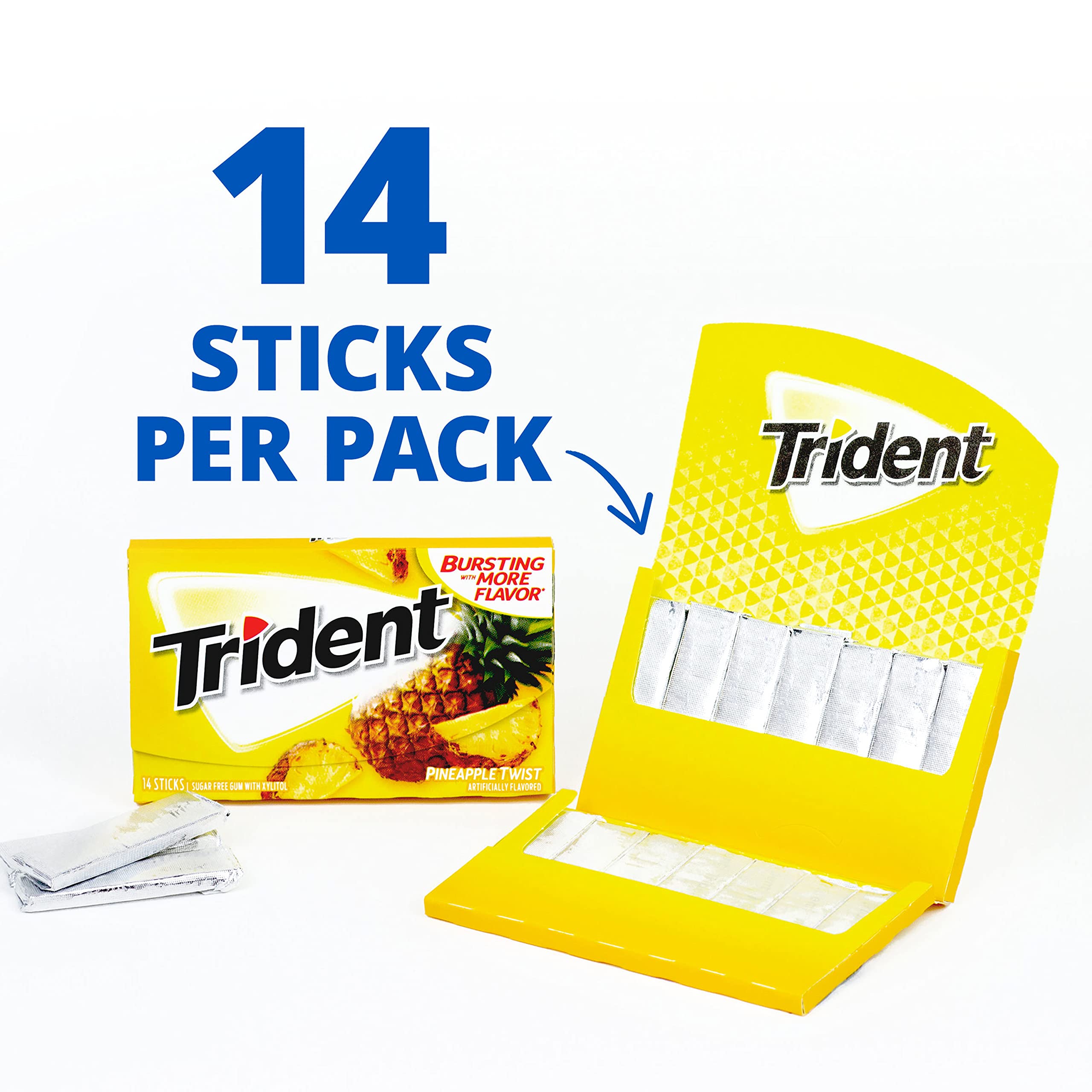 Trident close-up of gum texture highlighting smooth, consistent chew