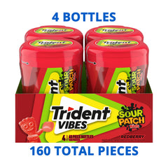 Trident bottle open with coated Redberry pieces ready to share convenience