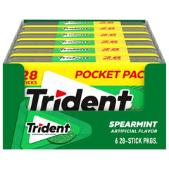 Trident spearmint front packaging showing brand and pack count for easy selection