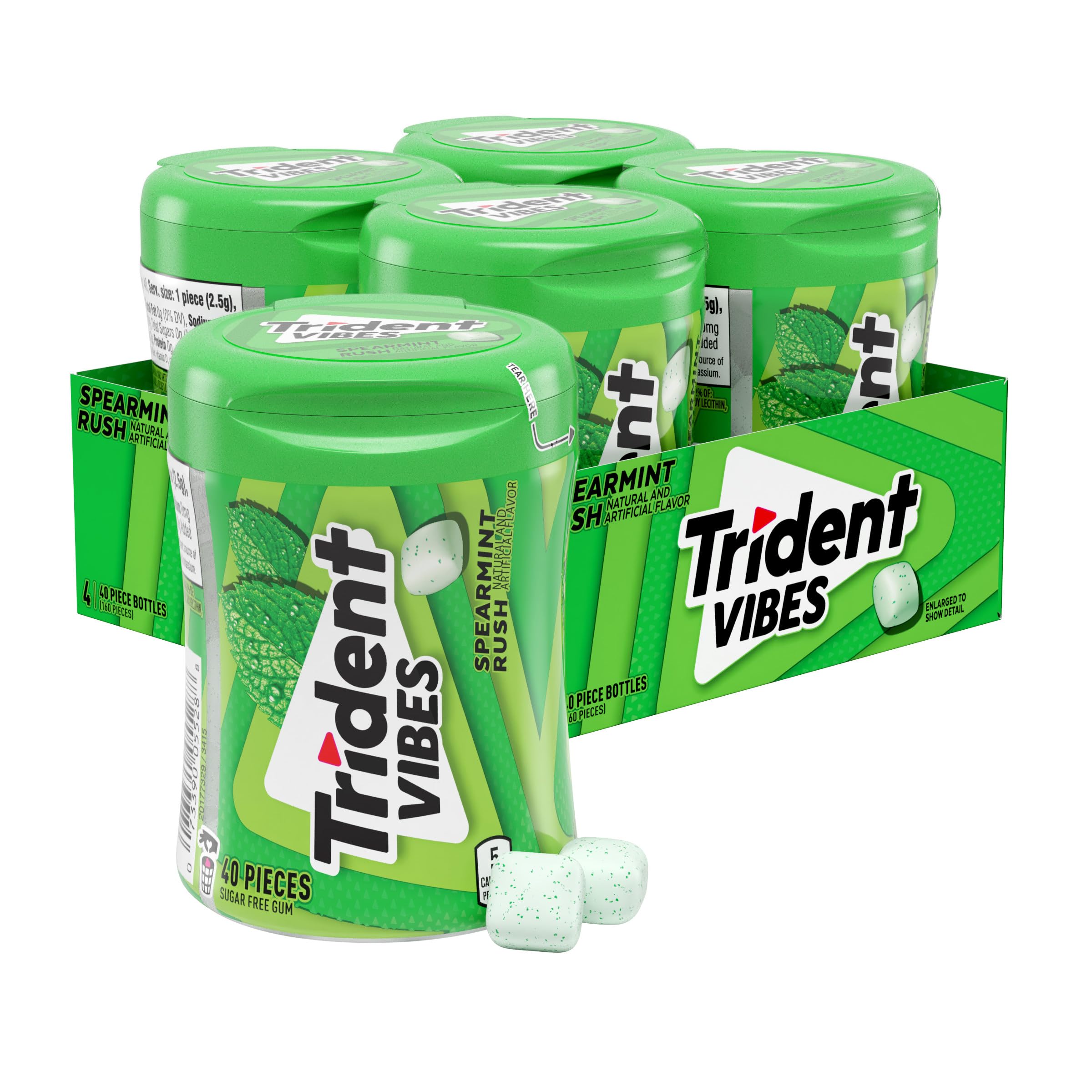 Trident Vibes front bottles showing pack and convenience for fresh breath