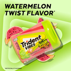 Trident Vibes bottle open with gum pieces visible for easy access