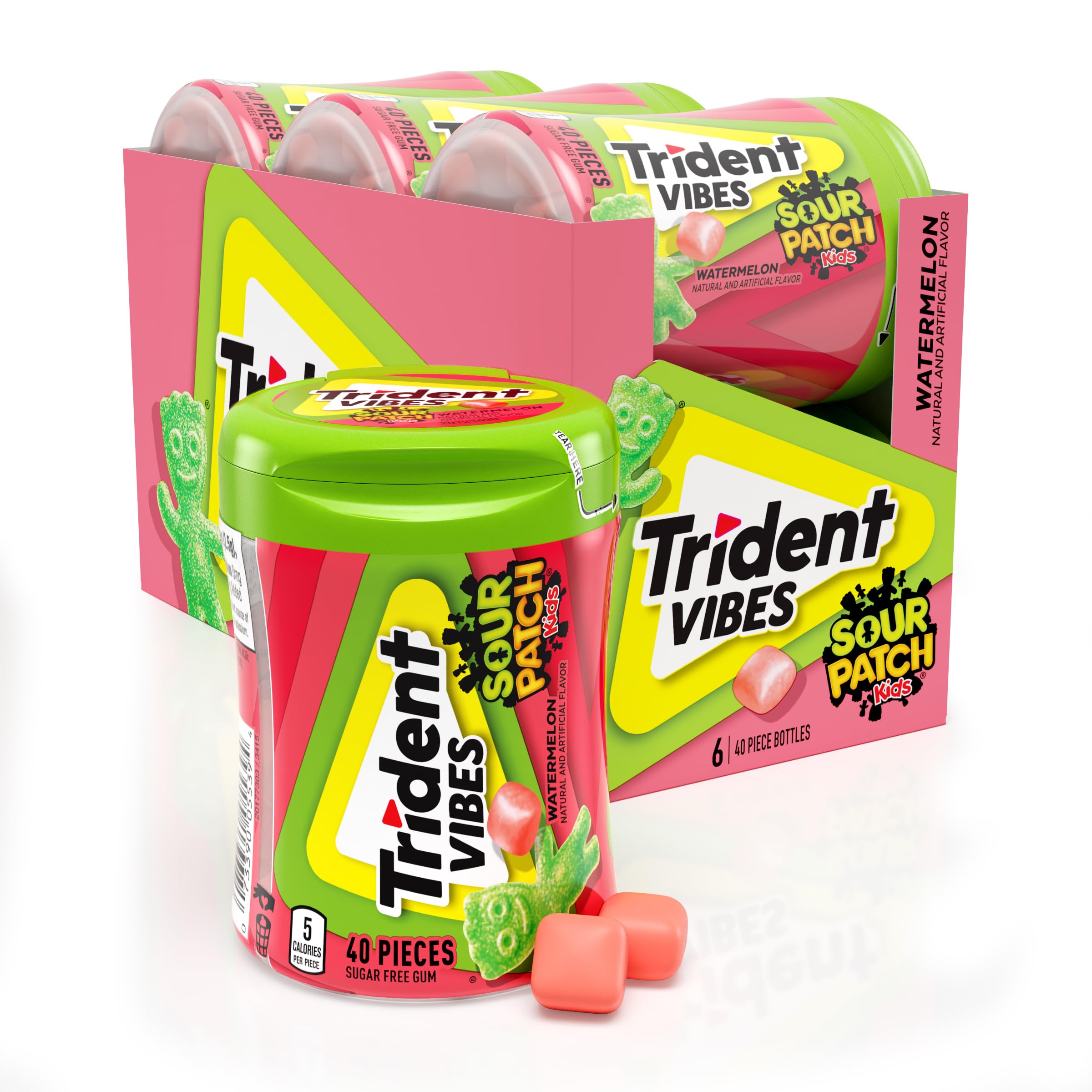 Trident Vibes bottle front showing watermelon flavor and convenience