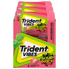 Trident Vibes bottle front view showing watermelon flavor and branding for quick grab