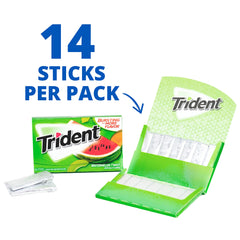 Close-up of a single Trident watermelon stick highlighting texture and flavor