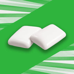 Single Trident gum piece close-up showing shape and easy chew benefit