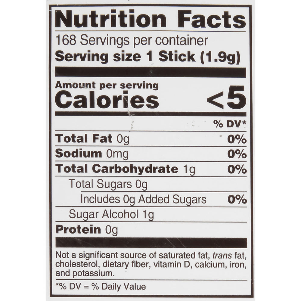 Trident wintergreen nutrition label and ingredients view for informed choice