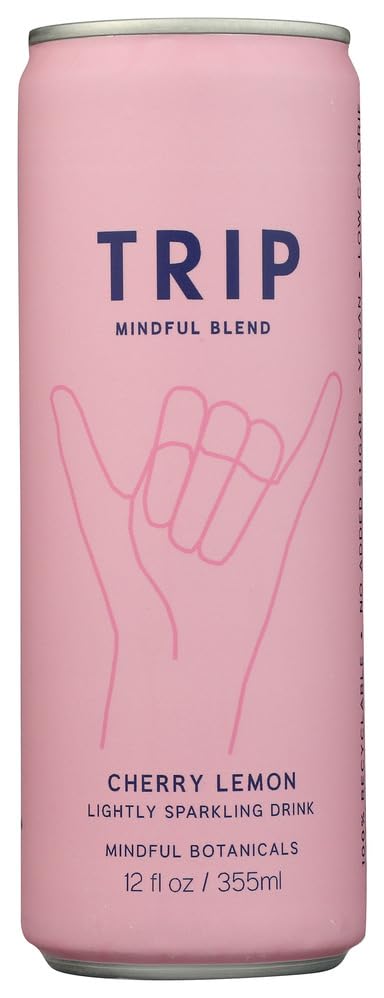 TRIP front bottle view showing cherry lemon label and convenient 12 oz size