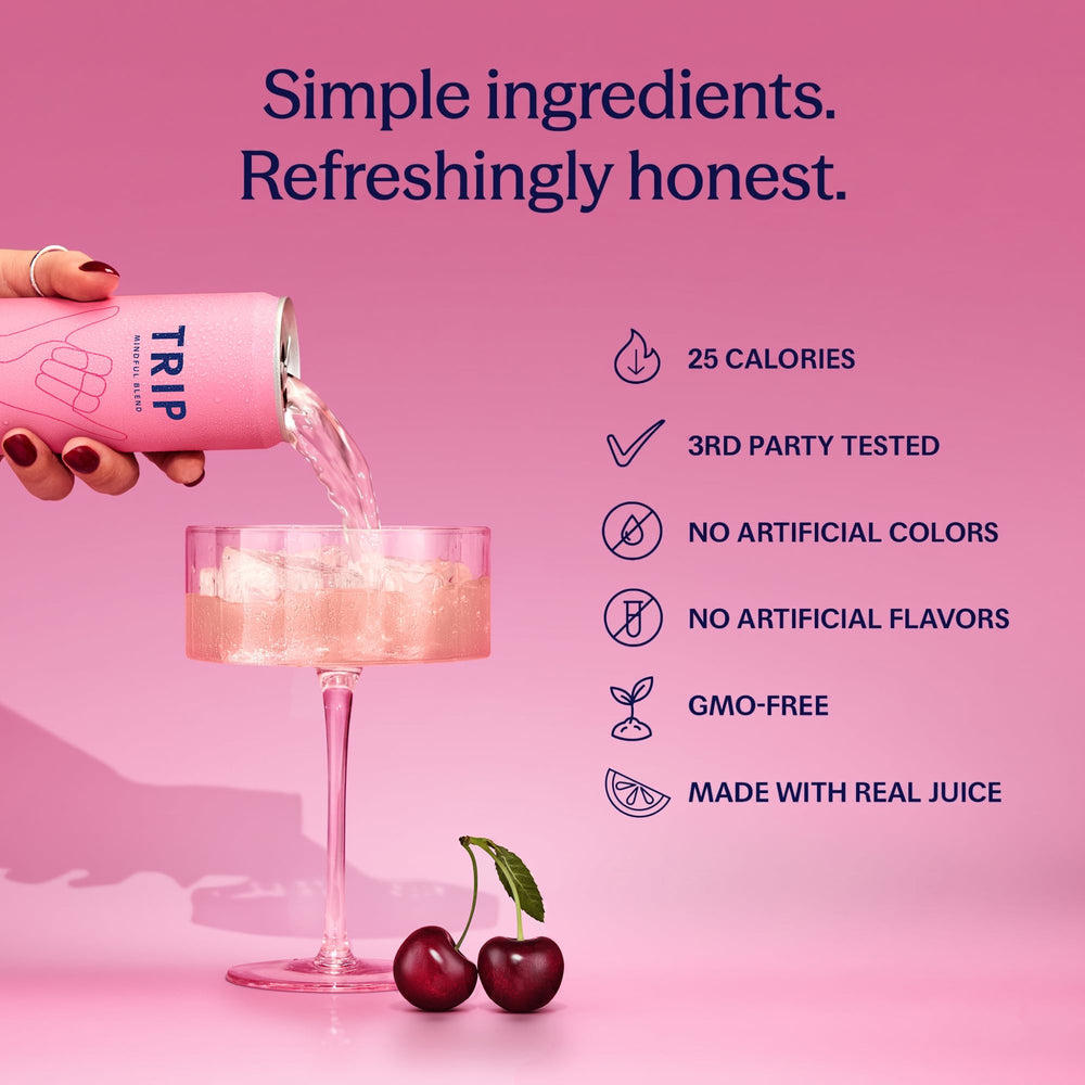 TRIP used as a mixer in a mocktail showing versatile serving options