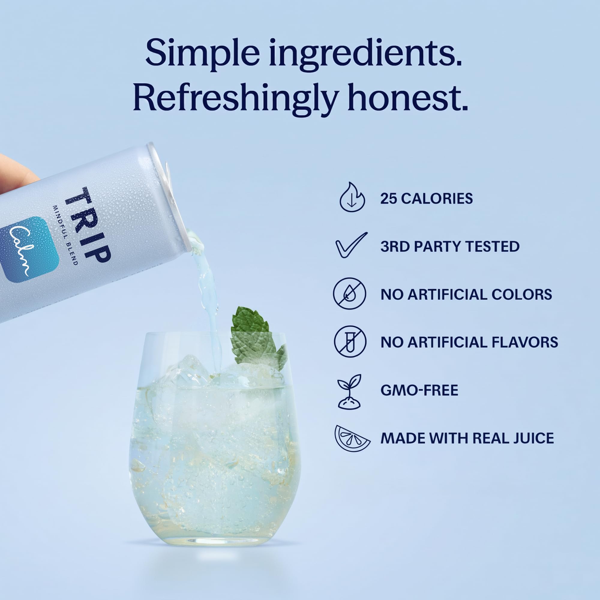 TRIP can in use at a dining table offering a sophisticated non-alcoholic option