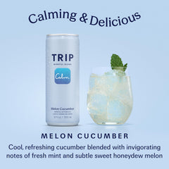 TRIP pouring melon cucumber into a glass for a refreshing serving