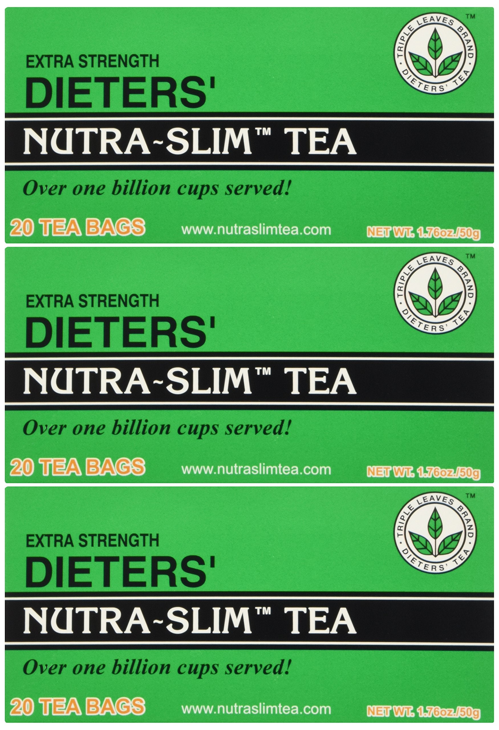 Triple Leaves front packaging showing 20-count senna tea for digestive relief