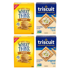 Triscuit variety pack front packaging showing both brands and easy pantry stocking benefit