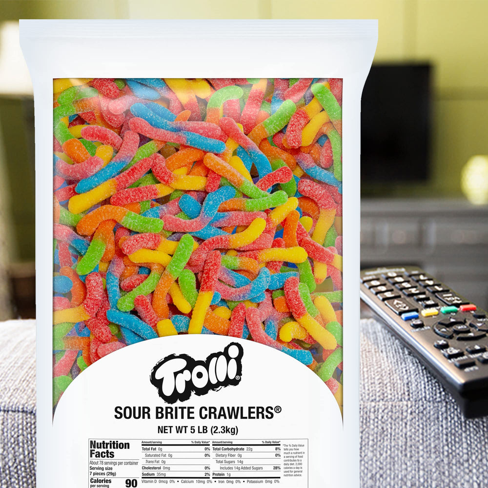 Trolli product label highlighting Cherry-Lemon Strawberry-Grape Orange-Lime flavor pairings