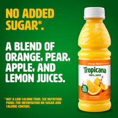 Tropicana cap and label detail showing ingredients and no added sugar benefit