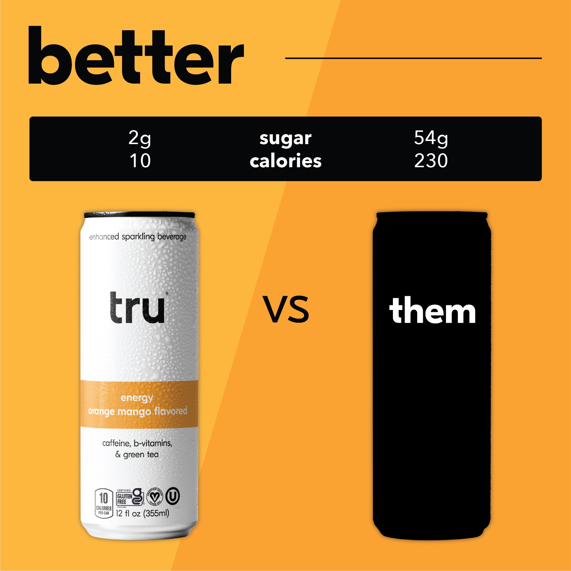 Tru nutrition label and ingredients showing certifications and benefits