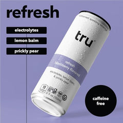 Tru close-up of can highlighting label and easy-open top for convenience