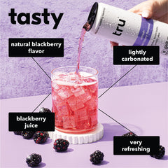Tru ingredients shot of blackberries and prickly pear showing natural flavor