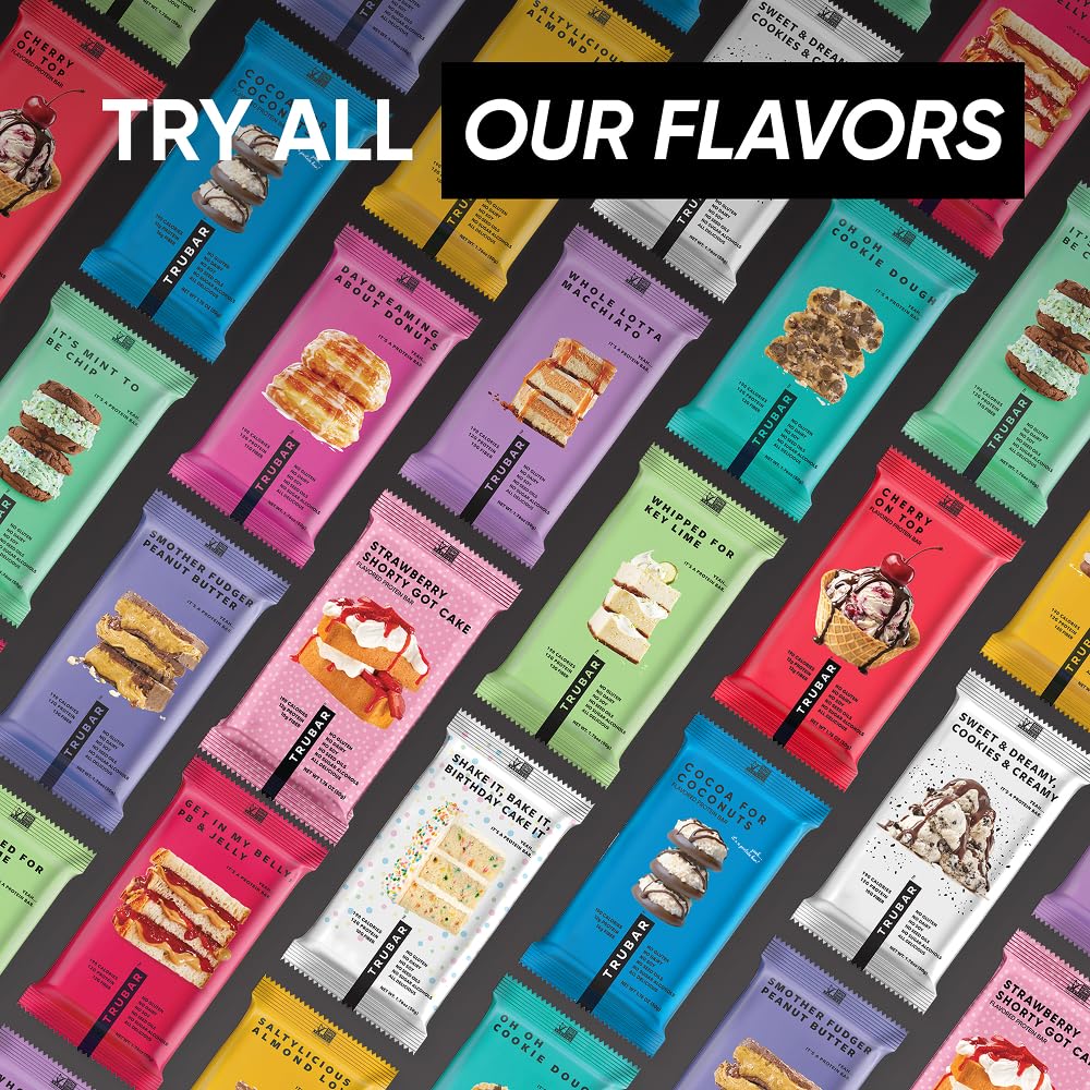 TRUBAR nutrition label close-up showing protein and fiber facts