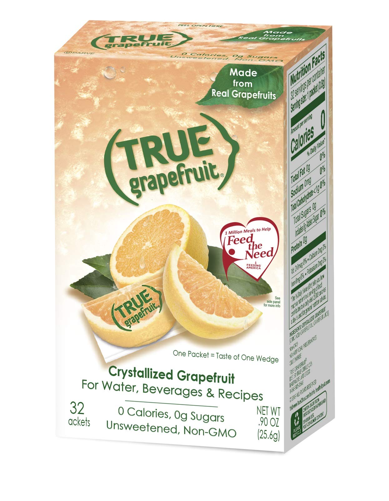 Close-up of True Citrus crystallized texture highlighting real fruit flavor benefit