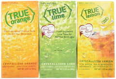 True Citrus front packaging showing lemon lime orange packets and convenient dispenser benefit