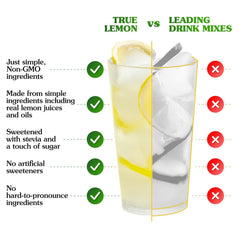 True Citrus strawberry lemonade in a glass with ice offering refreshing flavor