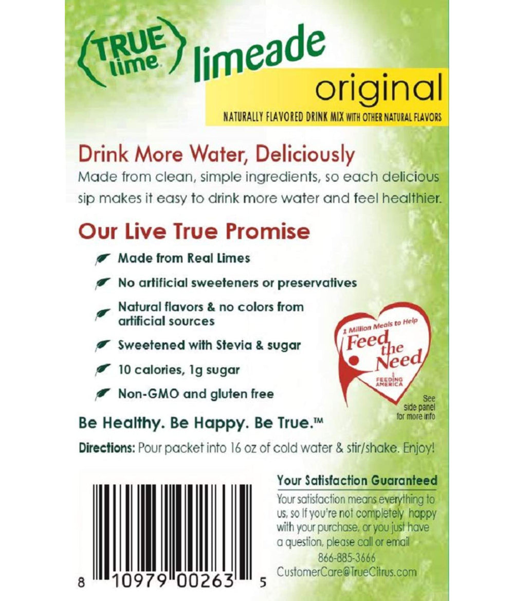 True Citrus glass of prepared limeade illustrating bright flavor and low-calorie refreshment