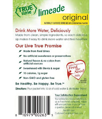 True Citrus glass of prepared limeade illustrating bright flavor and low-calorie refreshment