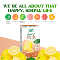 True Citrus pouring powder into iced glass showing quick refreshment