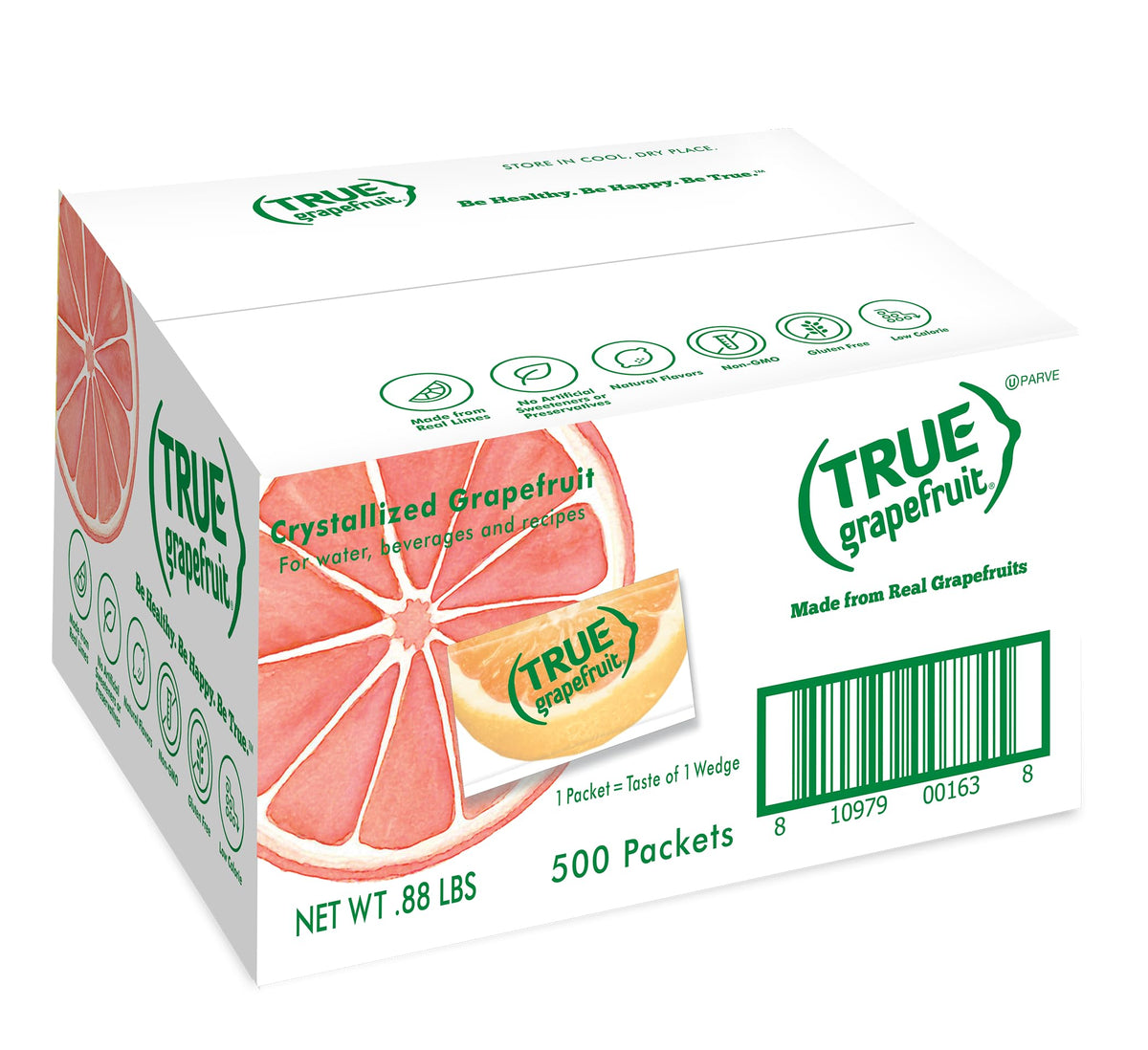 True Grapefruit front packaging showing 500 count and value benefit