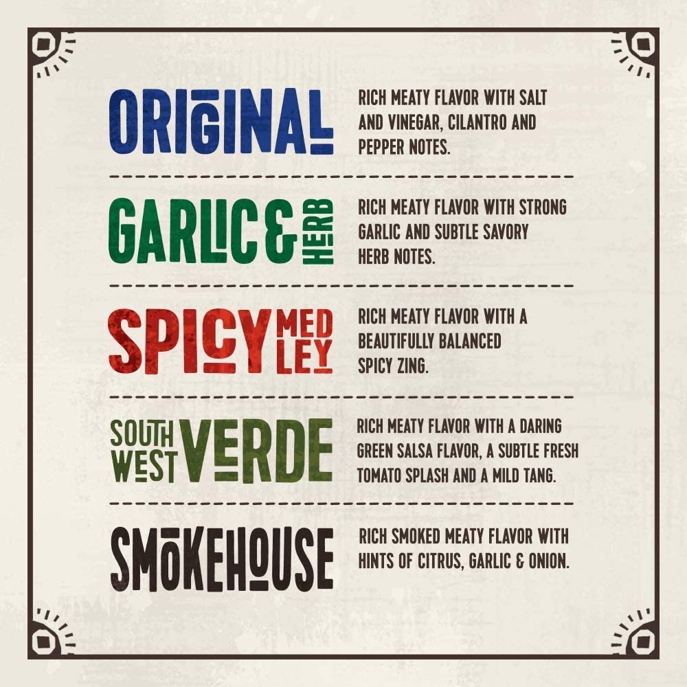 True Jerky five-flavor arrangement displaying variety and choice for snack rotation