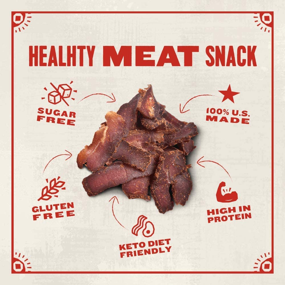 True Jerky nutrition label close-up showing macros and zero sugar for keto clarity